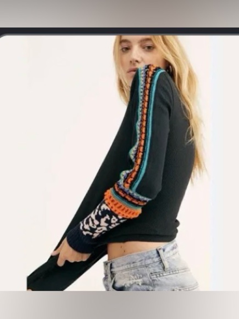 Free People Switch It Up Thermal Top Sweater